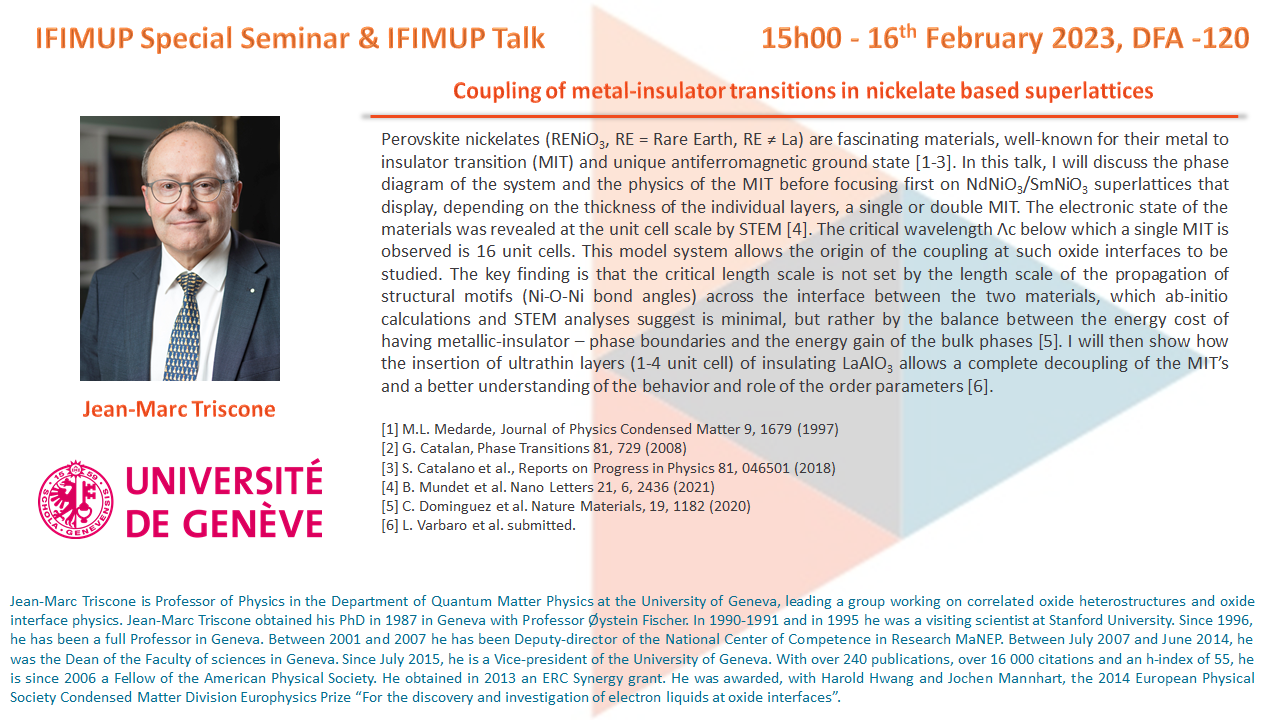 IFIMUP Seminar | 16 de fevereiro às 15:00