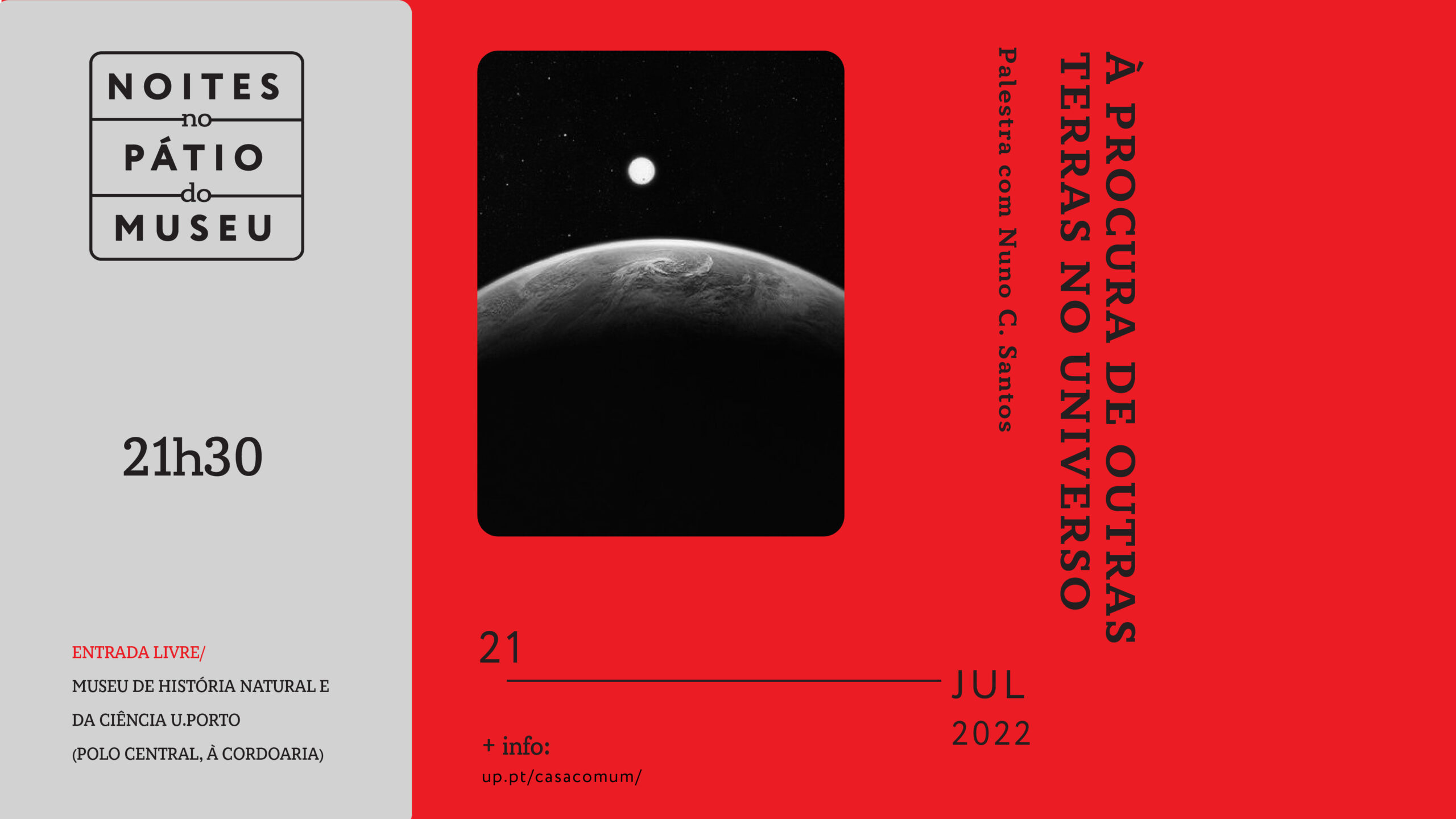 Noites no Pátio do Museu | À procura de outras Terras no Universo | Nuno C. Santos | 21 de julho às 21:30