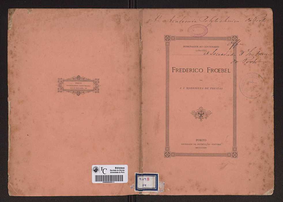 Frederico Froebel:homenagem ao centenrio, 1782-1852 1