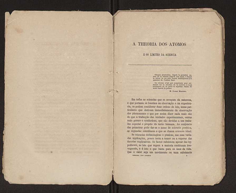Atheoria dos atomos e os limites da sciencia:tres capitulos de Physica Geral 10