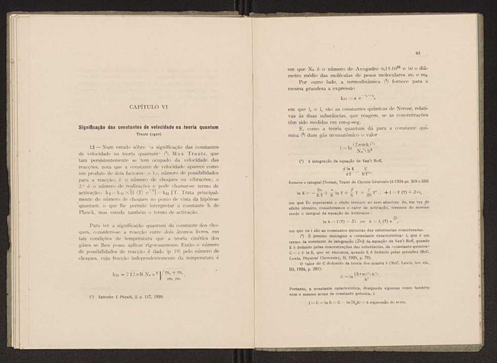 As constantes de velocidade das reaces 37