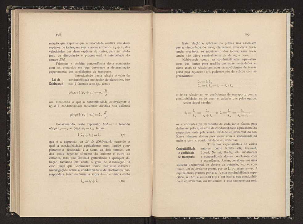 Liberdade e motilidade dos iontes:condutibilidade dos electrlitos 56