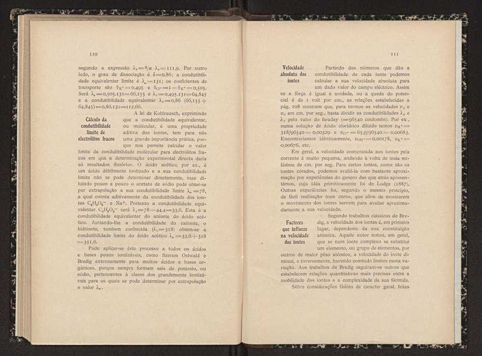 Liberdade e motilidade dos iontes:condutibilidade dos electrlitos 57