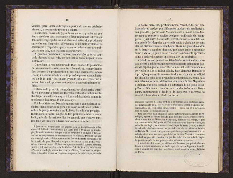 Elogio historico de Jos Victorino Damasio:discurso lido perante a associao dos engenheiros civis portugueses por occasio da inaugurao do retrato do illustre general na sala das suas sesses em 30 de dezembro de 1876 10