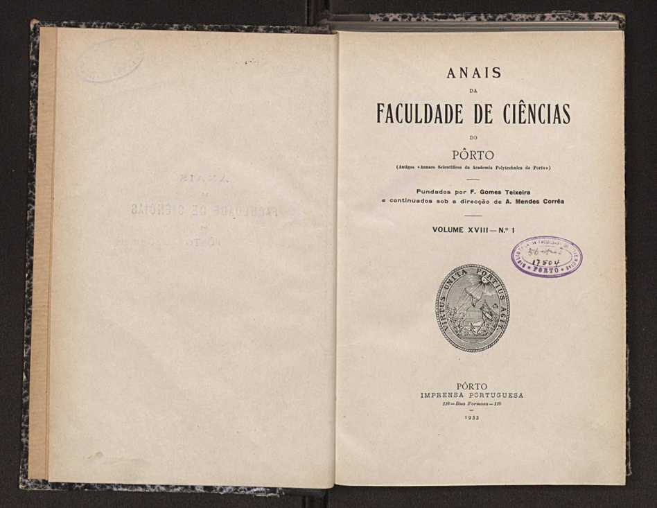 Anais da Faculdade de Scincias do Porto (antigos Annaes Scientificos da Academia Polytecnica do Porto). Vol. 18 3