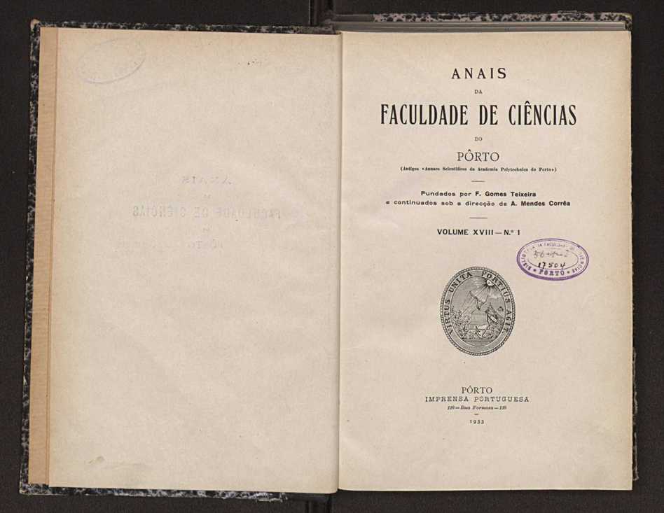 Anais da Faculdade de Sci�ncias do Porto (antigos Annaes Scientificos da Academia Polytecnica do Porto). Vol. 18 3