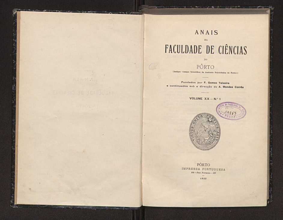 Anais da Faculdade de Scincias do Porto (antigos Annaes Scientificos da Academia Polytecnica do Porto). Vol. 20 4