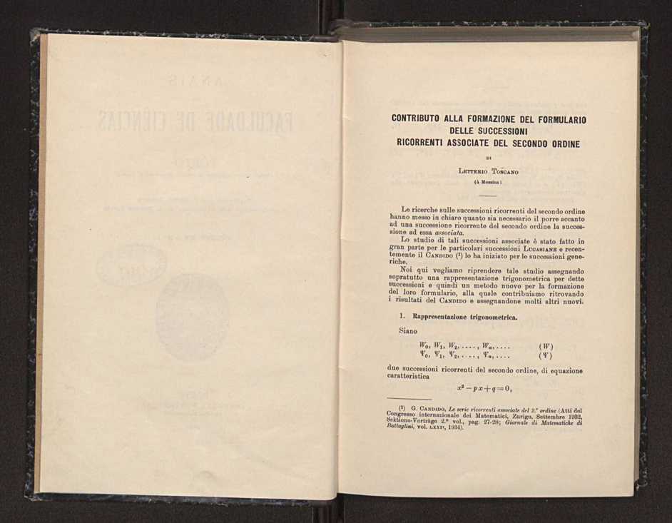 Anais da Faculdade de Scincias do Porto (antigos Annaes Scientificos da Academia Polytecnica do Porto). Vol. 20 5