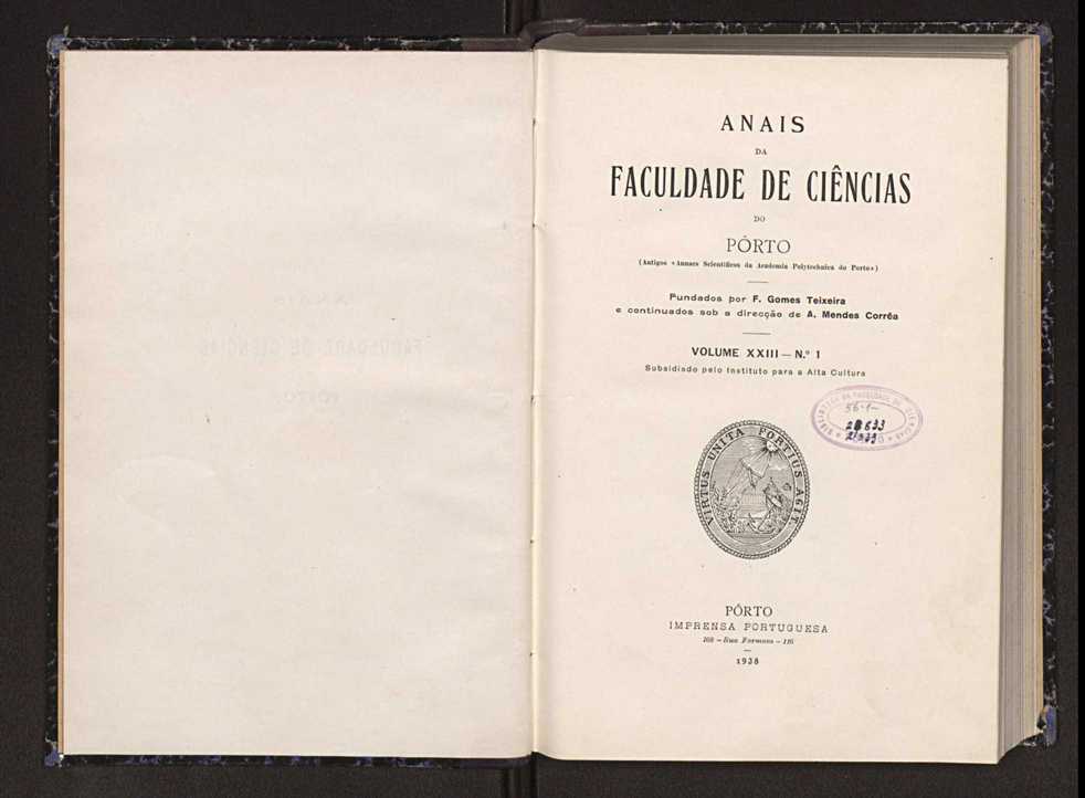 Anais da Faculdade de Scincias do Porto (antigos Annaes Scientificos da Academia Polytecnica do Porto). Vol. 23 2
