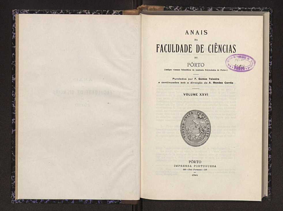 Anais da Faculdade de Scincias do Porto (antigos Annaes Scientificos da Academia Polytecnica do Porto). Vol. 26 3