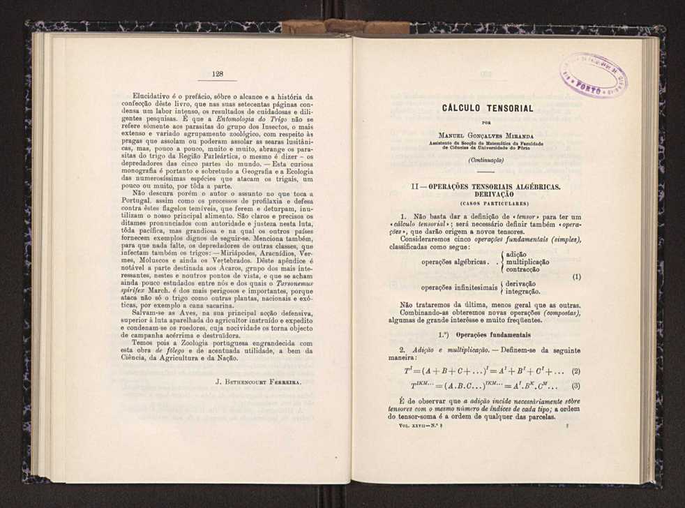 Anais da Faculdade de Scincias do Porto (antigos Annaes Scientificos da Academia Polytecnica do Porto). Vol. 27 67