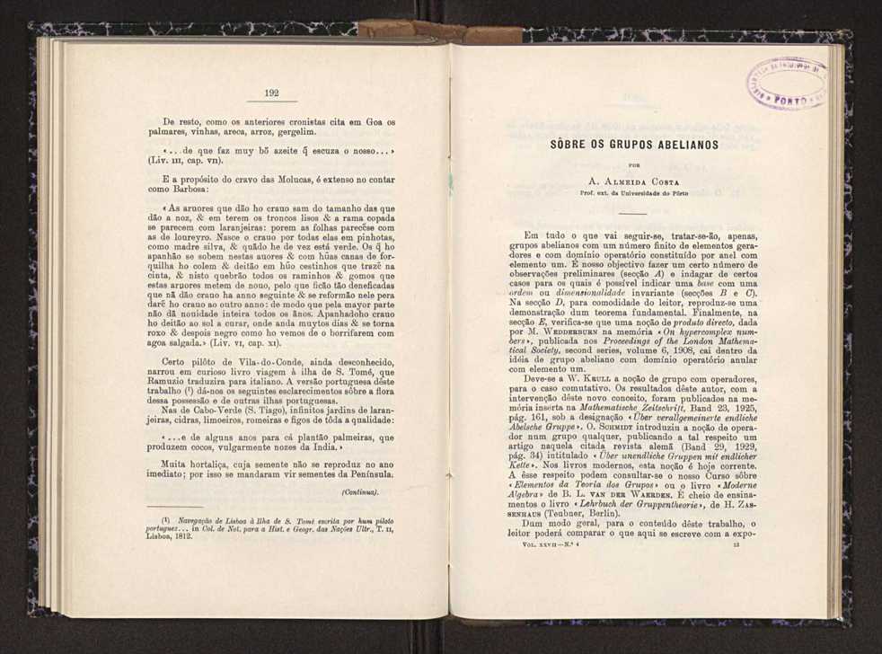 Anais da Faculdade de Scincias do Porto (antigos Annaes Scientificos da Academia Polytecnica do Porto). Vol. 27 99