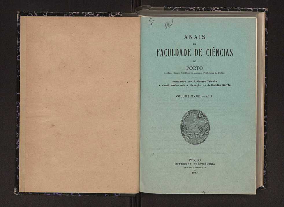 Anais da Faculdade de Scincias do Porto (antigos Annaes Scientificos da Academia Polytecnica do Porto). Vol. 28 3