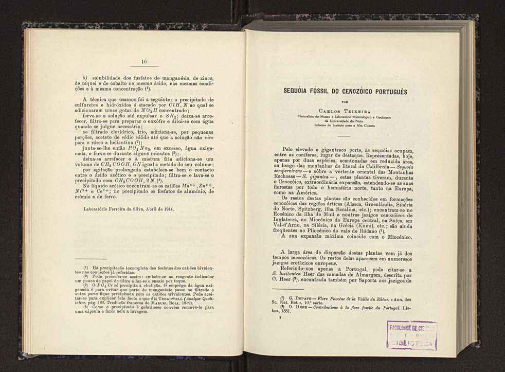 Anais da Faculdade de Scincias do Porto (antigos Annaes Scientificos da Academia Polytecnica do Porto). Vol. 29 9
