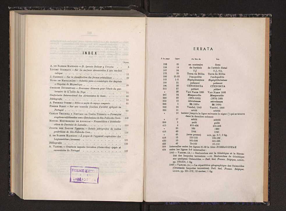 Anais da Faculdade de Scincias do Porto (antigos Annaes Scientificos da Academia Polytecnica do Porto). Vol. 30 227