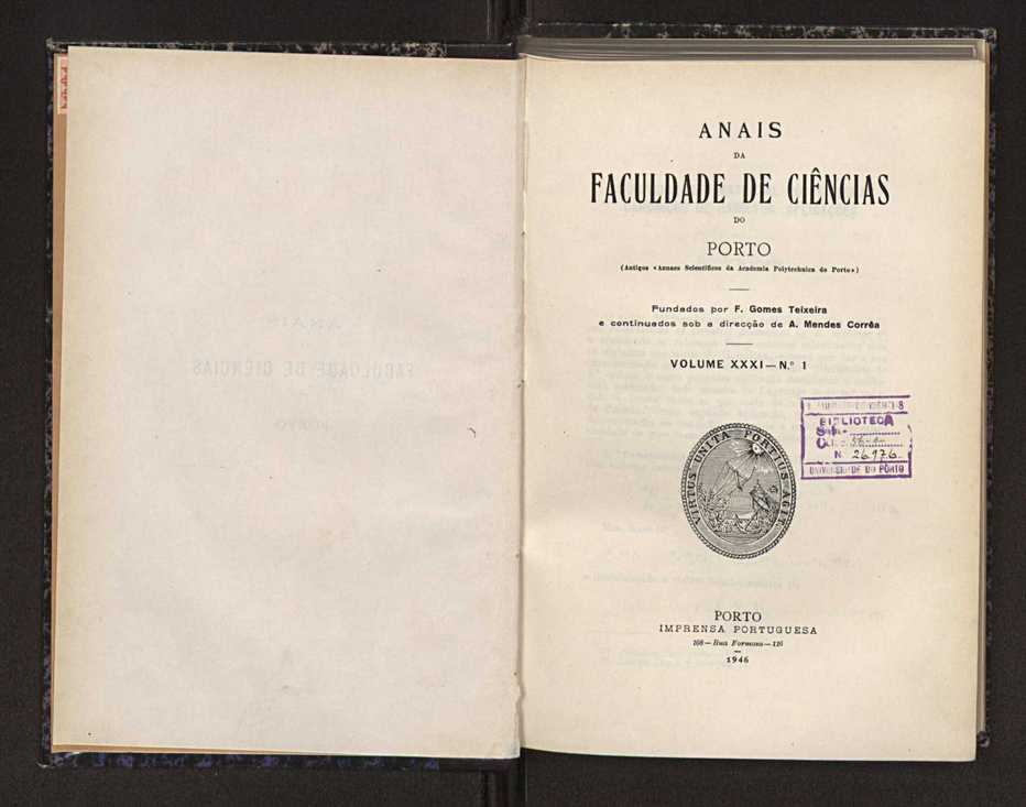 Anais da Faculdade de Scincias do Porto (antigos Annaes Scientificos da Academia Polytecnica do Porto). Vol. 31 4