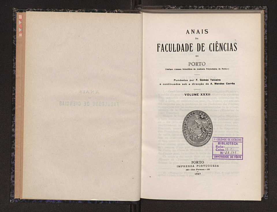 Anais da Faculdade de Scincias do Porto (antigos Annaes Scientificos da Academia Polytecnica do Porto). Vol. 32 4