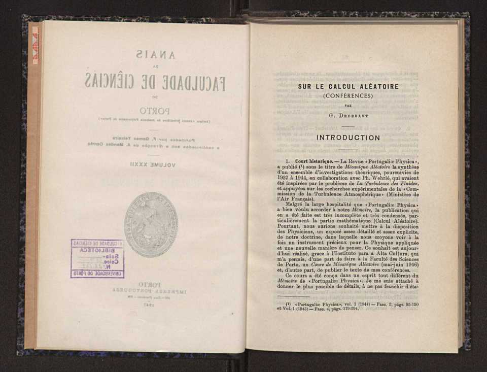 Anais da Faculdade de Scincias do Porto (antigos Annaes Scientificos da Academia Polytecnica do Porto). Vol. 32 5