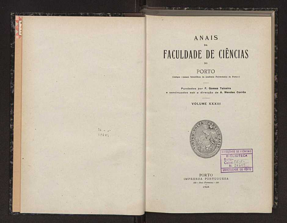 Anais da Faculdade de Scincias do Porto (antigos Annaes Scientificos da Academia Polytecnica do Porto). Vol. 33 4