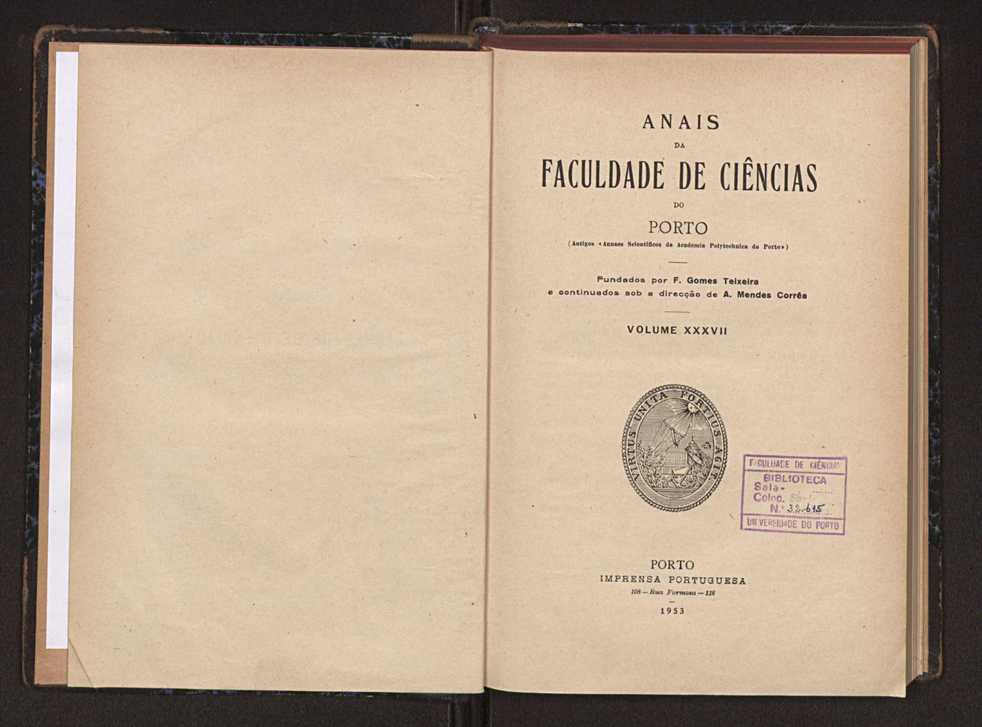 Anais da Faculdade de Scincias do Porto (antigos Annaes Scientificos da Academia Polytecnica do Porto). Vol. 37 4