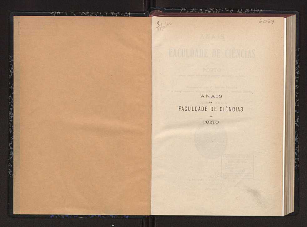 Anais da Faculdade de Scincias do Porto (antigos Annaes Scientificos da Academia Polytecnica do Porto). Vol. 39 3