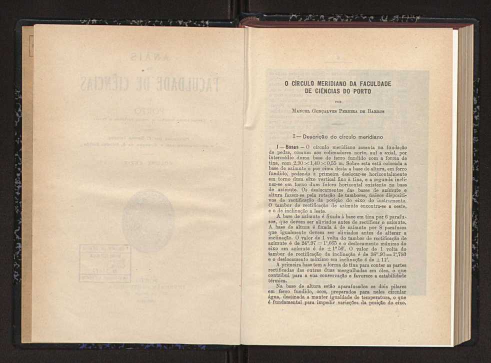 Anais da Faculdade de Scincias do Porto (antigos Annaes Scientificos da Academia Polytecnica do Porto). Vol. 39 5