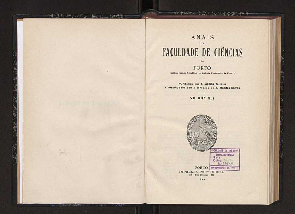 Anais da Faculdade de Scincias do Porto (antigos Annaes Scientificos da Academia Polytecnica do Porto). Vol. 41 4
