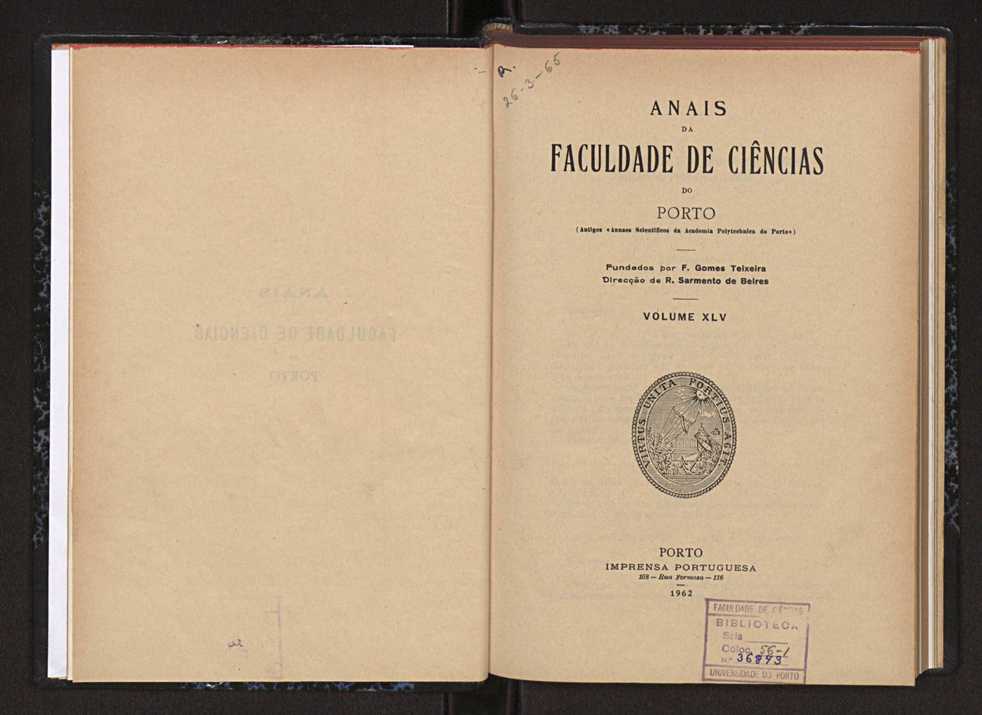 Anais da Faculdade de Scincias do Porto (antigos Annaes Scientificos da Academia Polytecnica do Porto). Vol. 45 4