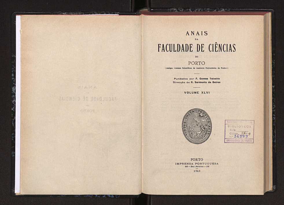 Anais da Faculdade de Scincias do Porto (antigos Annaes Scientificos da Academia Polytecnica do Porto). Vol. 46 4