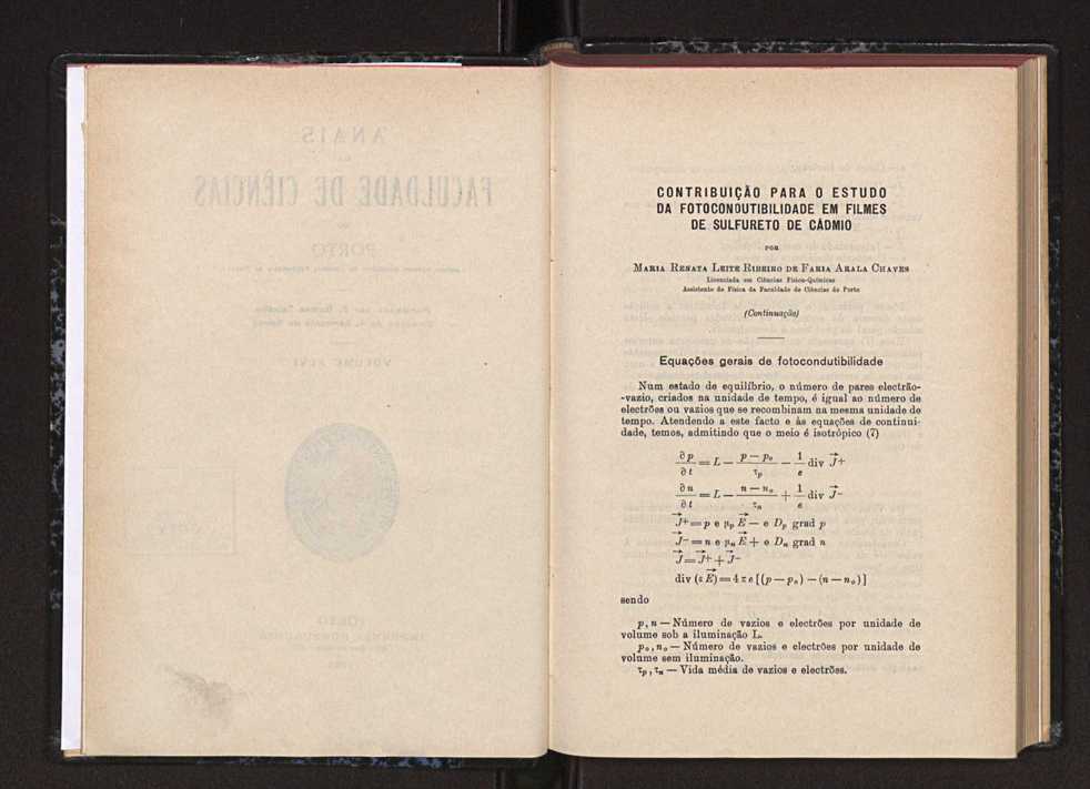 Anais da Faculdade de Scincias do Porto (antigos Annaes Scientificos da Academia Polytecnica do Porto). Vol. 46 5