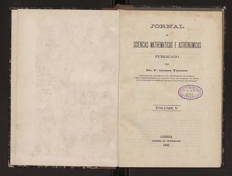 Jornal de sciencias mathematicas e astronomicas. Vol. 5 2