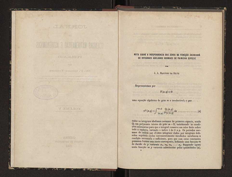 Jornal de sciencias mathematicas e astronomicas. Vol. 5 3