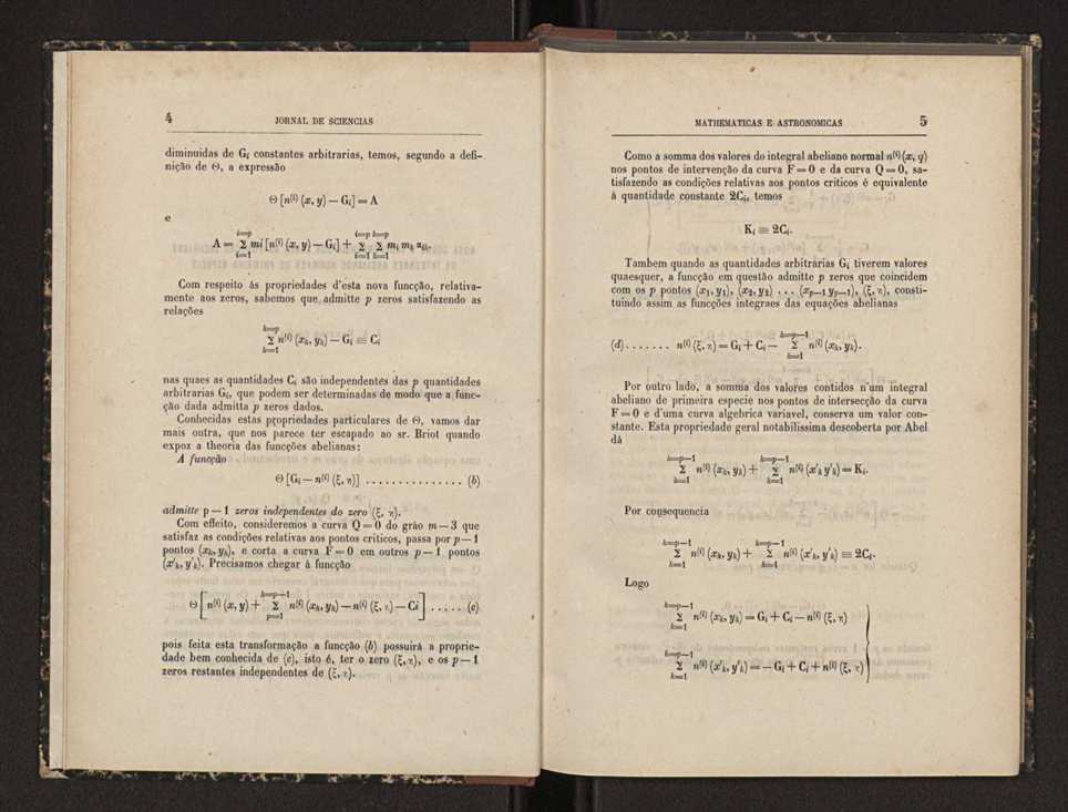 Jornal de sciencias mathematicas e astronomicas. Vol. 5 4