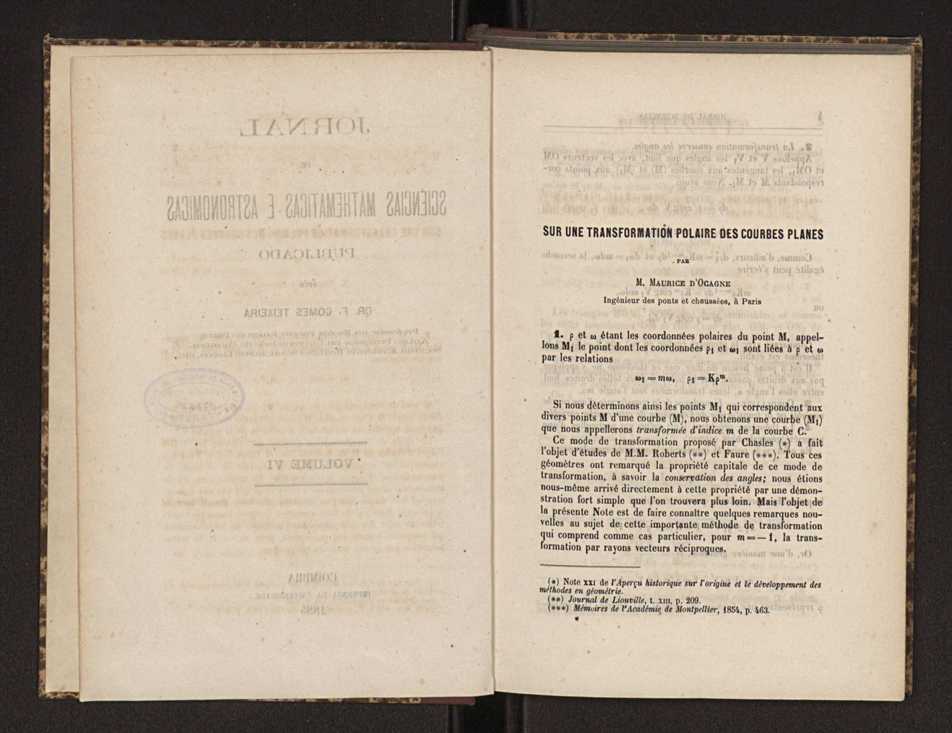 Jornal de sciencias mathematicas e astronomicas. Vol. 6 3