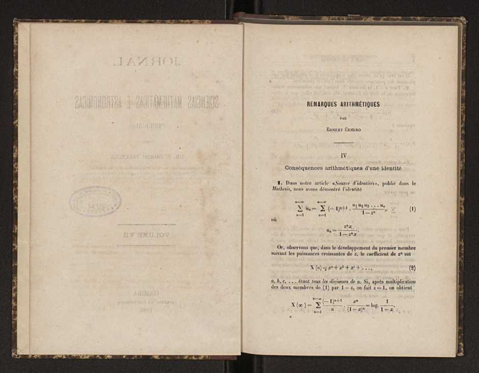 Jornal de sciencias mathematicas e astronomicas. Vol. 7 3