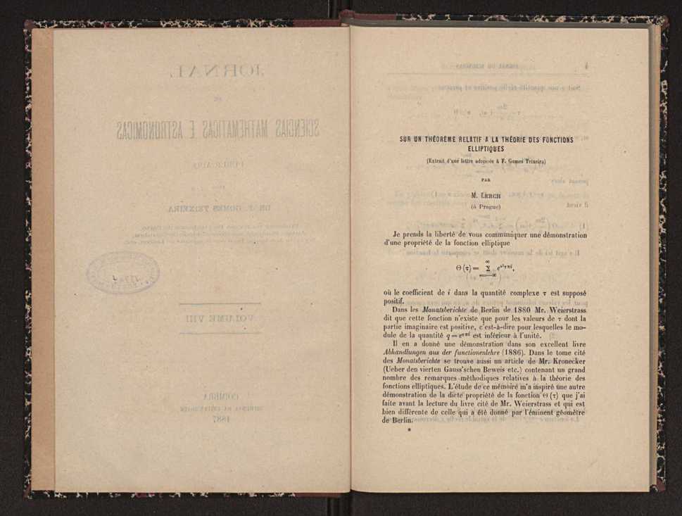 Jornal de sciencias mathematicas e astronomicas. Vol. 8 3