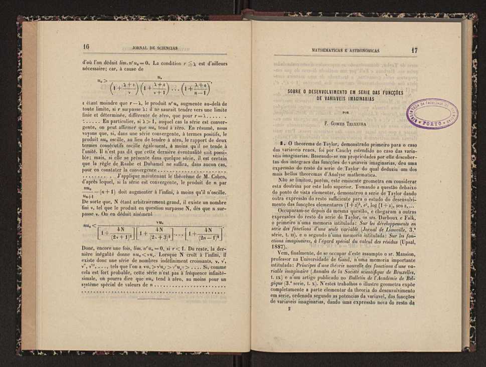 Jornal de sciencias mathematicas e astronomicas. Vol. 8 10