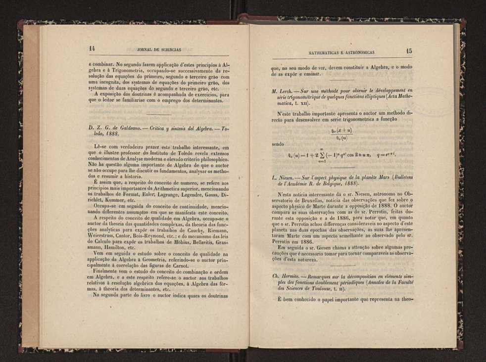 Jornal de sciencias mathematicas e astronomicas. Vol. 9 8