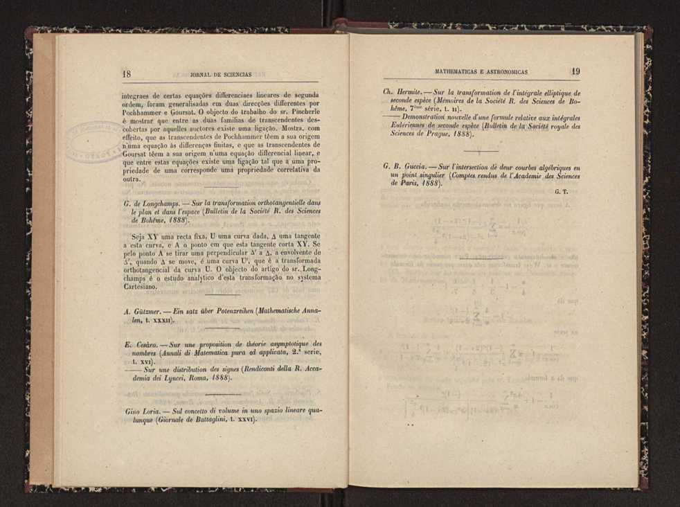 Jornal de sciencias mathematicas e astronomicas. Vol. 9 10