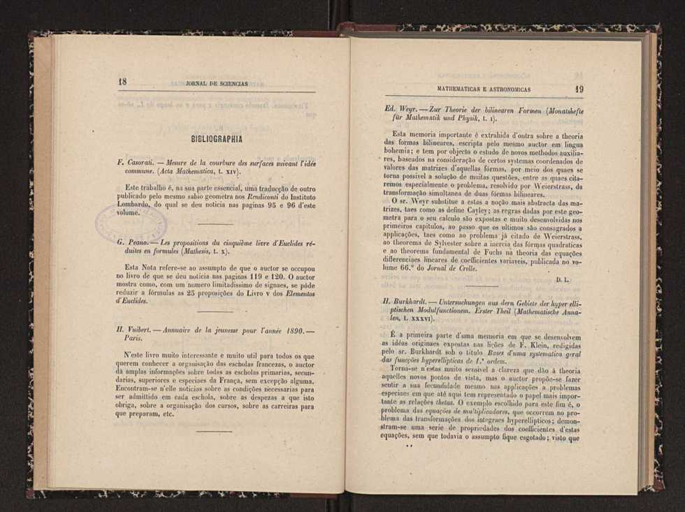 Jornal de sciencias mathematicas e astronomicas. Vol. 10 11