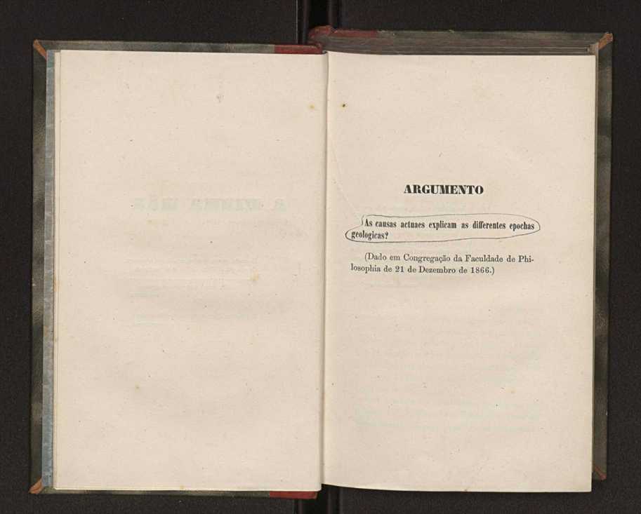 Dissertao inaugural para o acto de concluses magnas na Faculdade de Philosophia:[Argumento]:[As causas actuais explicam as differentes epochas geologicas?] 5