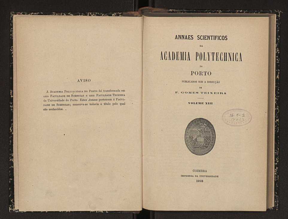Annaes scientificos da Academia Polytecnica do Porto. Vol. 13 4