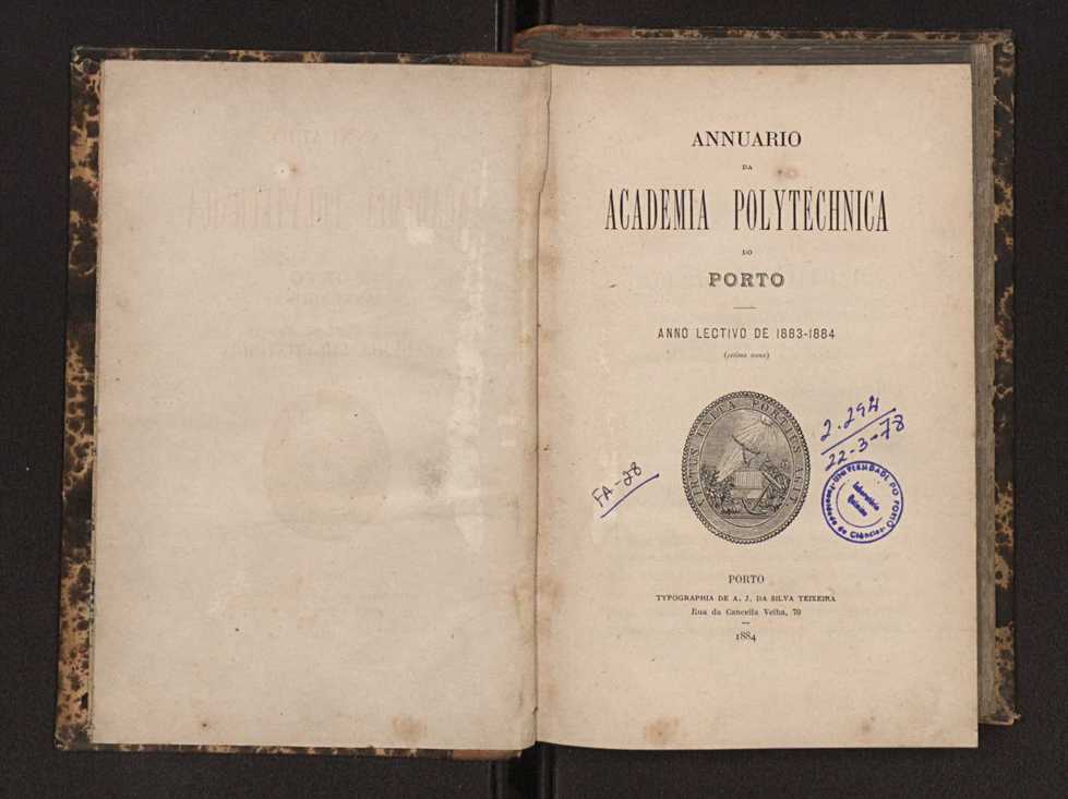 Annuario da Academia Polytechnica do Porto. A. 7 (1883-1884) / Ex. 2 3