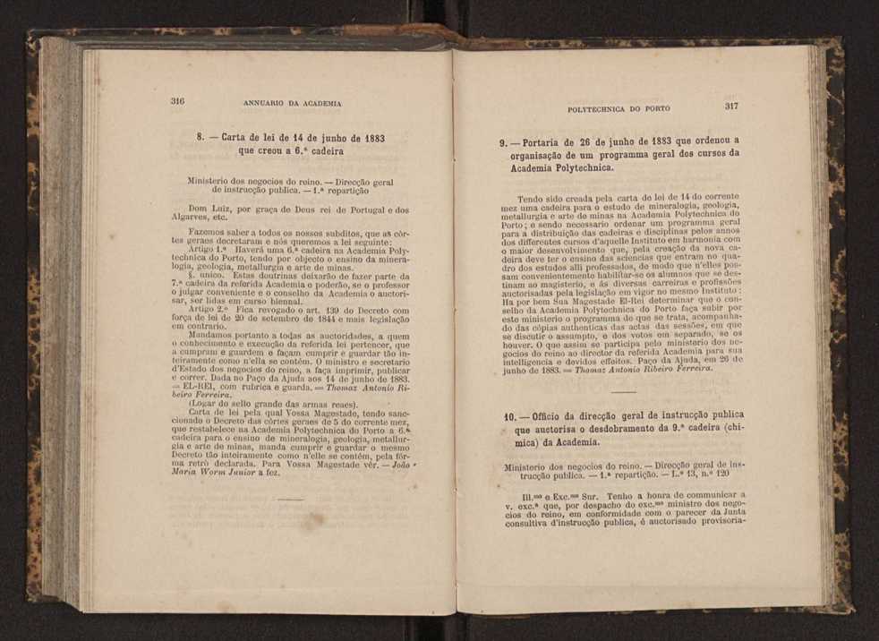 Annuario da Academia Polytechnica do Porto. A. 7 (1883-1884) / Ex. 2 160