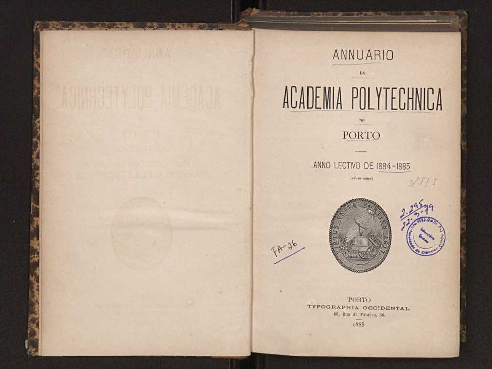 Annuario da Academia Polytechnica do Porto. A. 8 (1884-1885) / Ex. 2 3