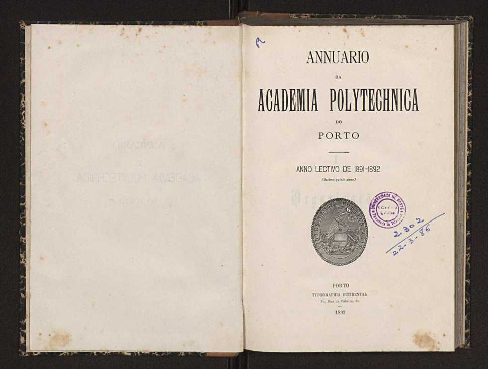 Annuario da Academia Polytechnica do Porto. A. 15 (1891-1892) / Ex. 2 4