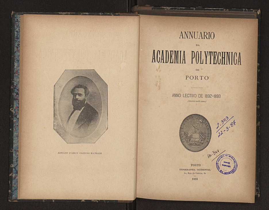 Annuario da Academia Polytechnica do Porto. A. 16 (1892-1893) / Ex. 2 3