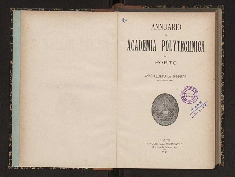 Annuario da Academia Polytechnica do Porto. A. 18 (1894-1895) / Ex. 2 3