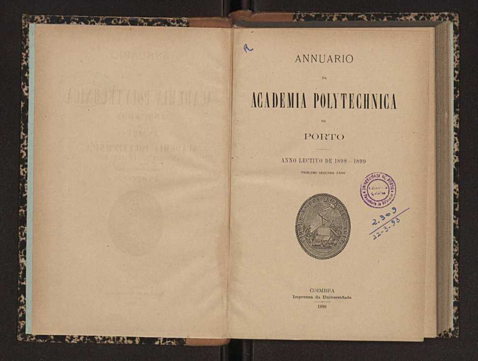 Annuario da Academia Polytechnica do Porto. A. 22 (1898-1899) / Ex. 2 3
