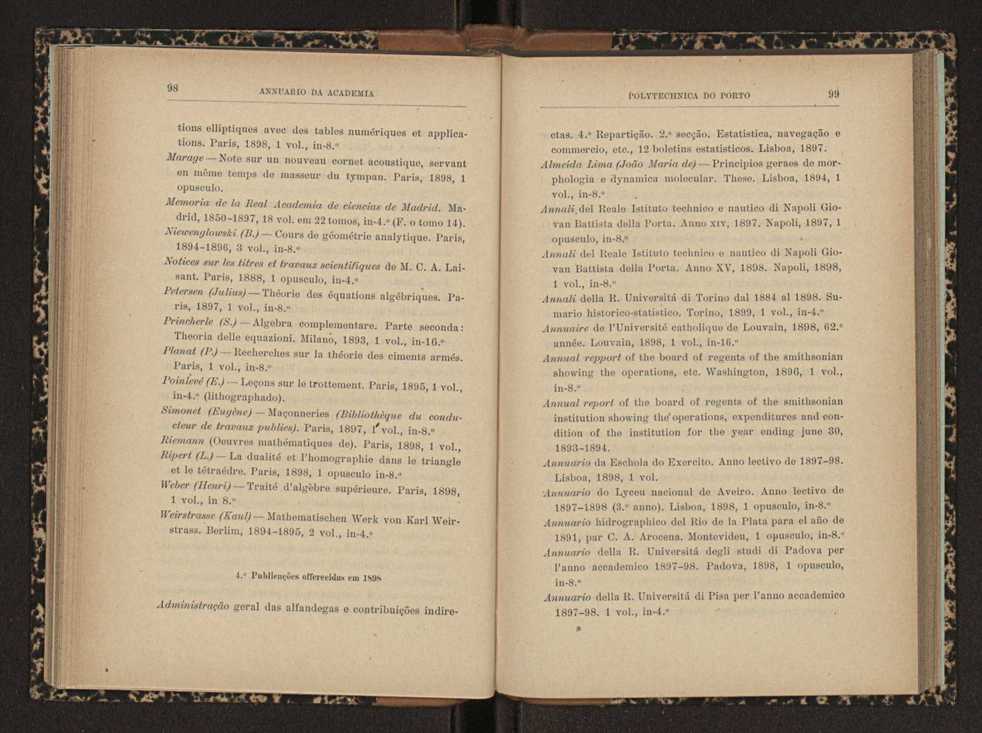 Annuario da Academia Polytechnica do Porto. A. 22 (1898-1899) / Ex. 2 58